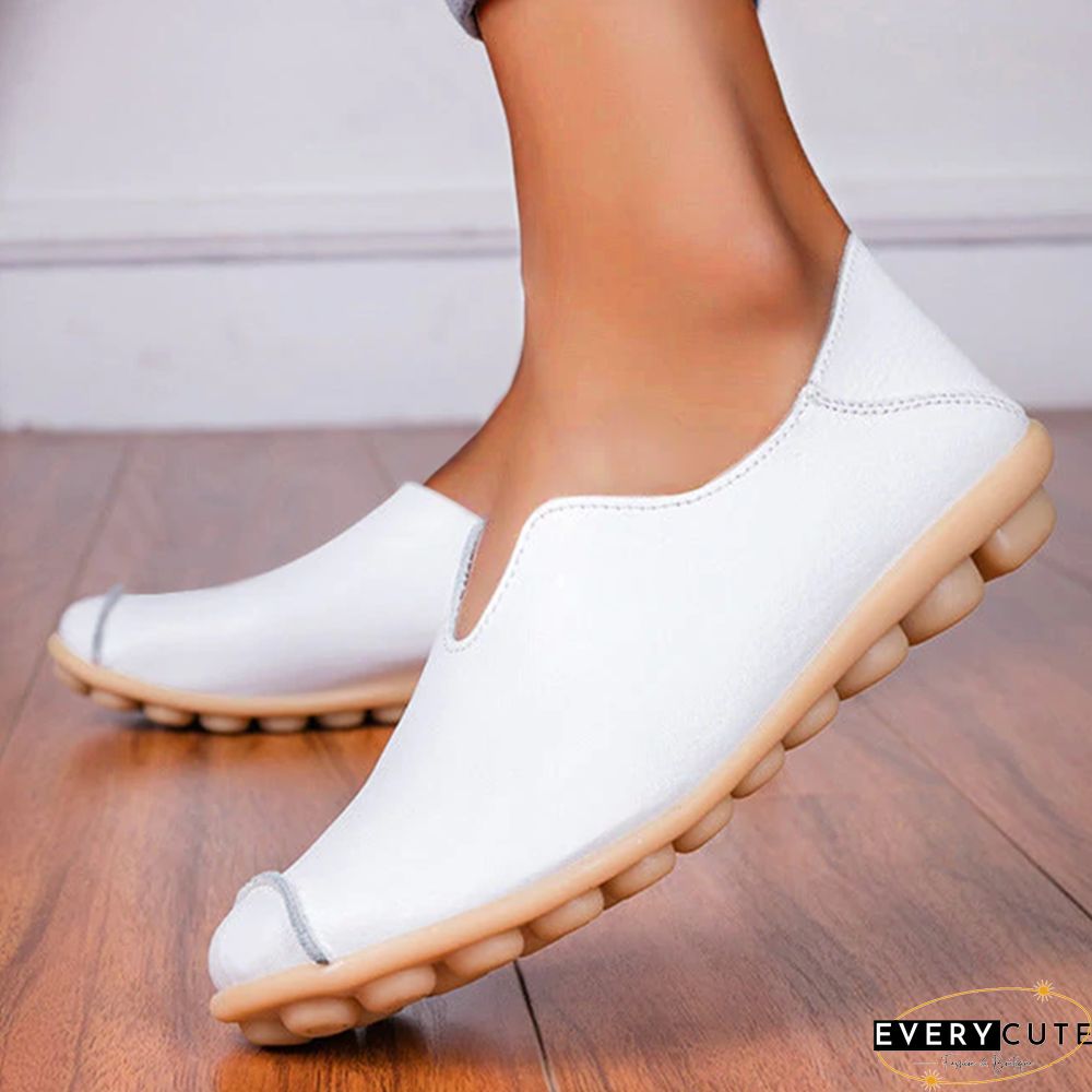 Owlkay Casual flat heel cow tendon low top shoes