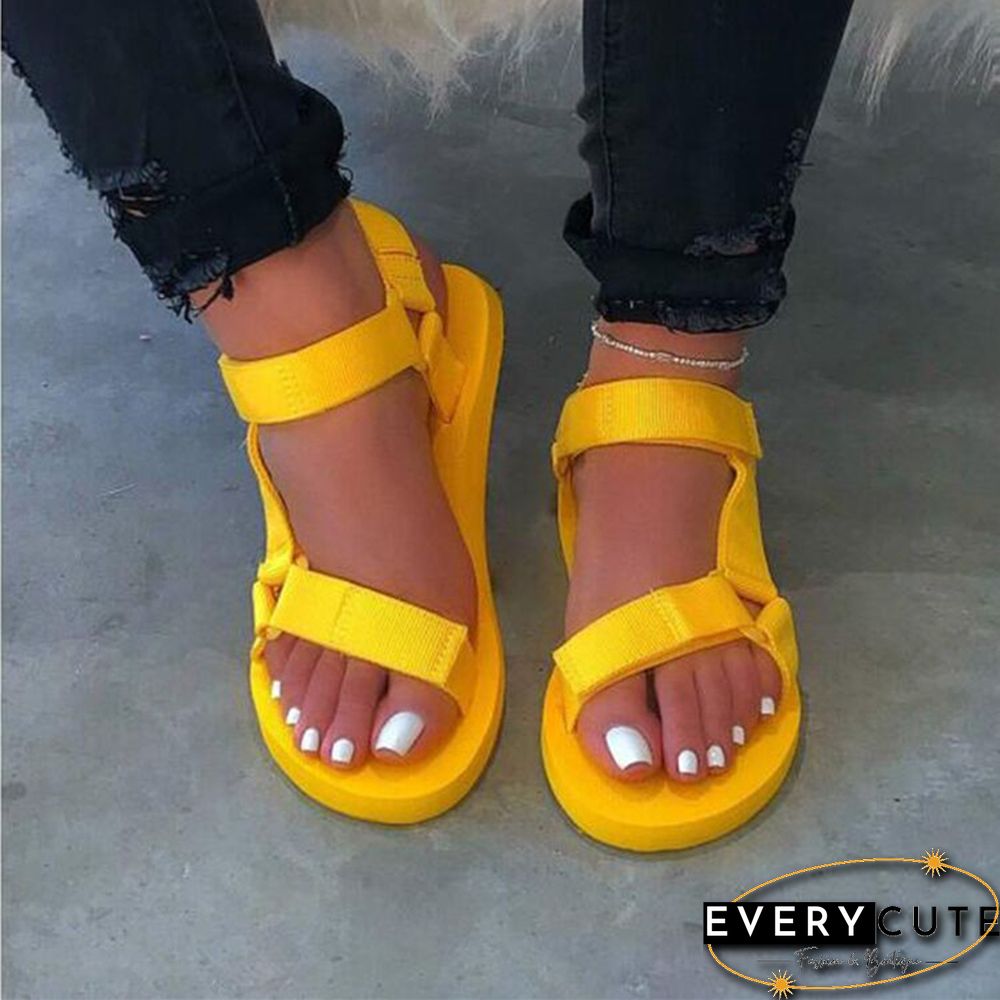 Casual Open-toe Women Sandals Non-slip Black Hook Loop Platform Sandals Shoe Female Summer Beach Shoes New