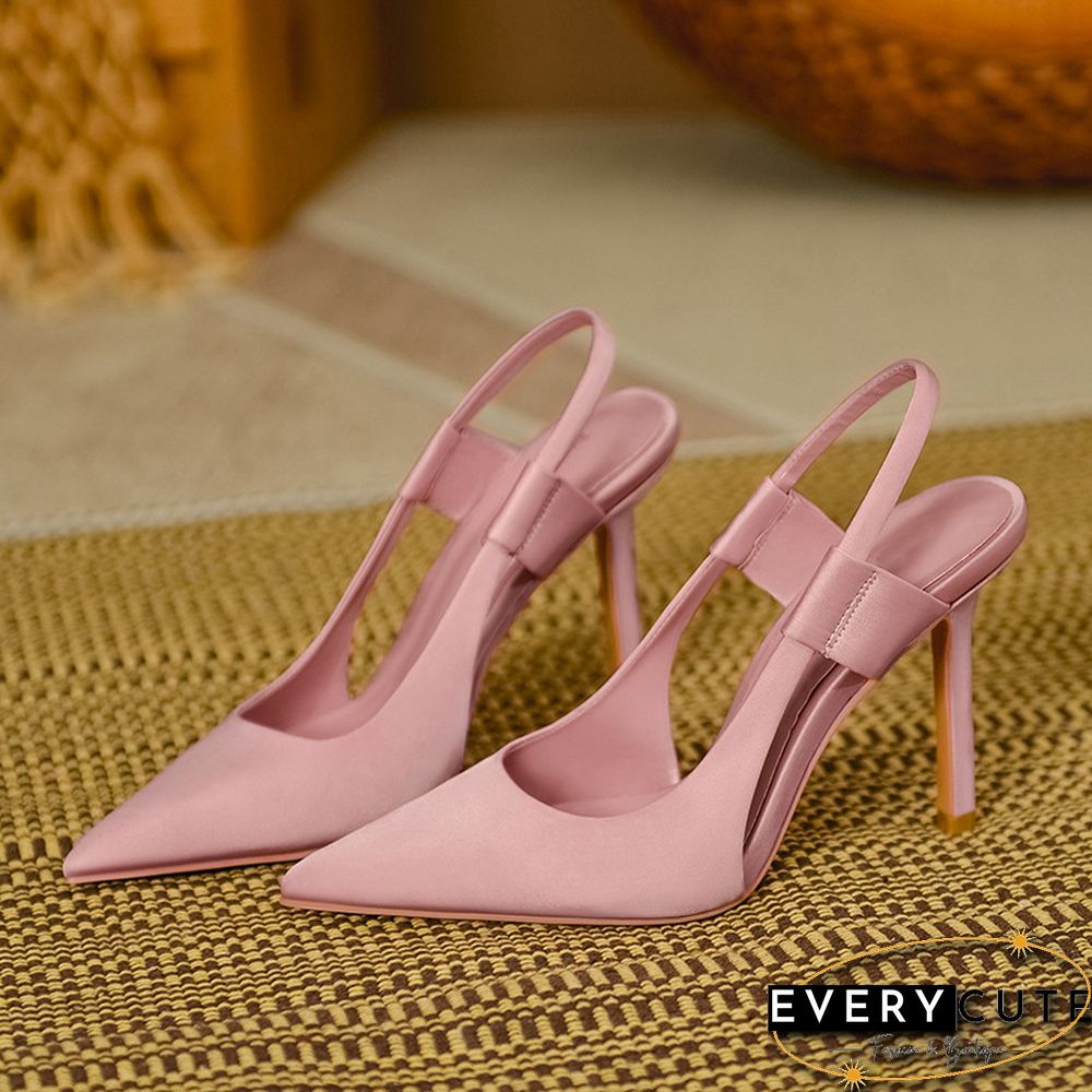 Spring New Brand Women Slingback Sandals Pointed Toe Slip On Thin High Heel Ladies Elegant Pumps Shoes Drss Sanda