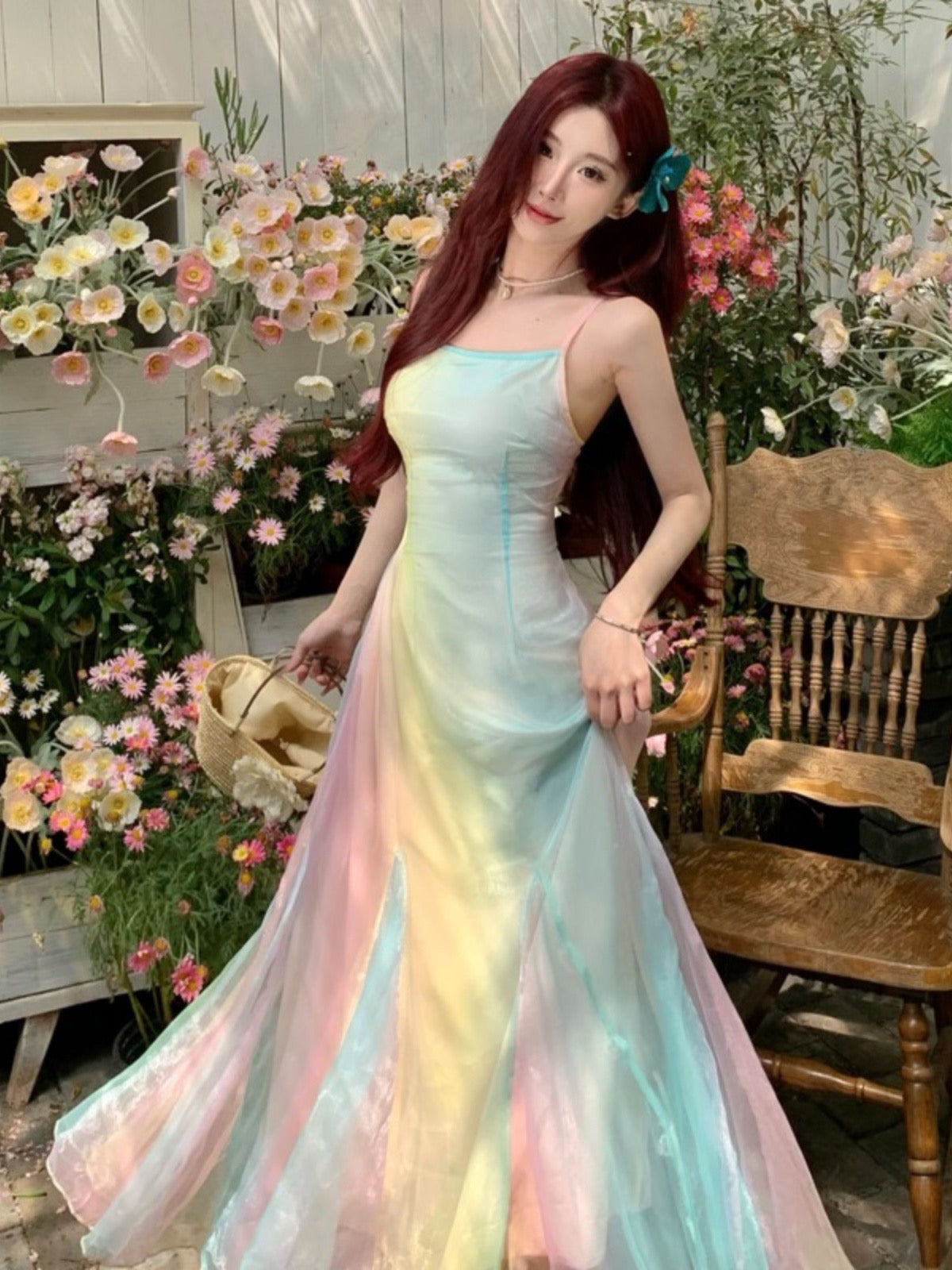 Fantasia Pastel Aesthetic Rainbow Fairy Dress