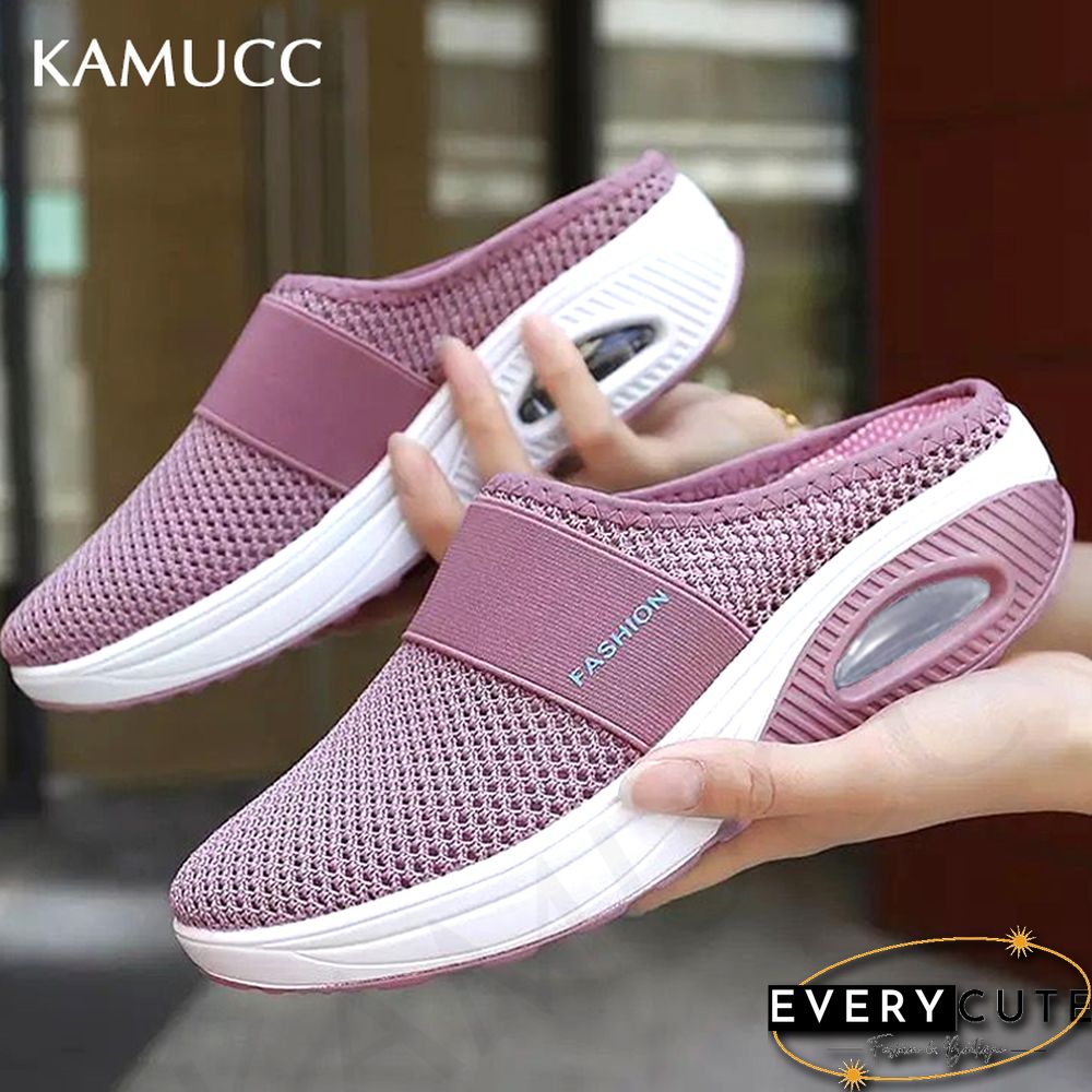 Women Sandals Fashion Wedges Platform Shoes Female Slides Slippers Breathable Mesh Lightweight Ladies Footwear