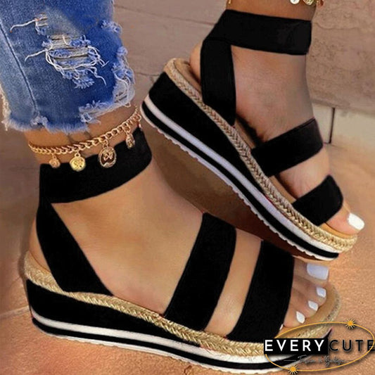 Wholesale Women Summer Sandals Plus Size 43 Multi Color Platform Sandals Rainbow Wedges Heel Casual Beach Shoes For Dropshipping