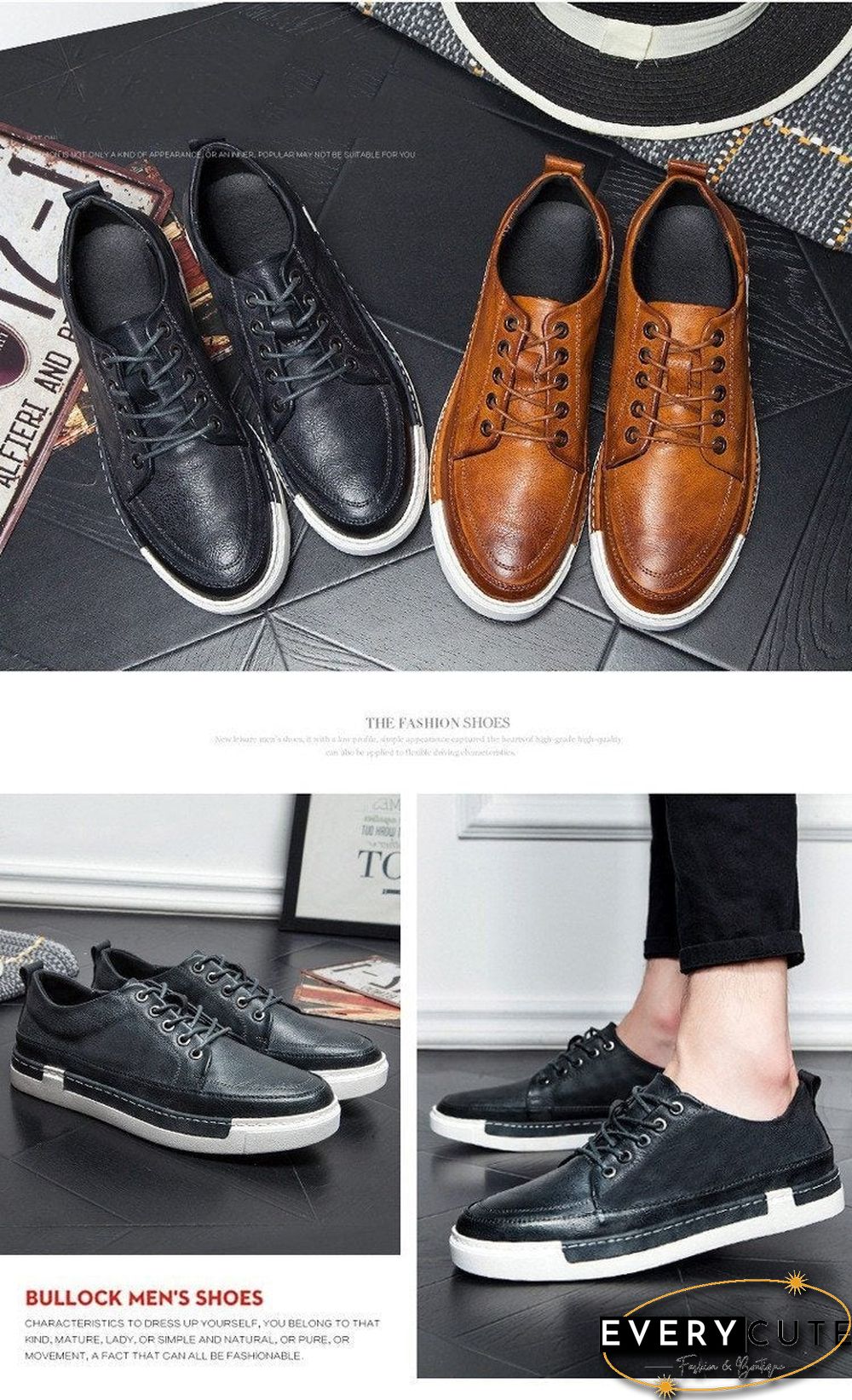 Casual Shoes Men Fashion Vintage Shoes Brown Brand Male Shoes Genuine Leather Men's Leisure Shoes