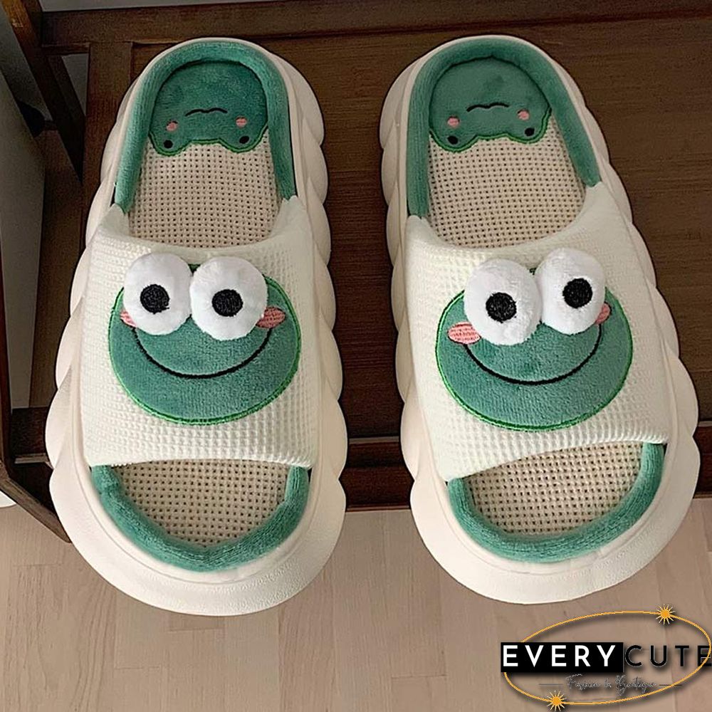 Cartoon Frog Casual Slippers