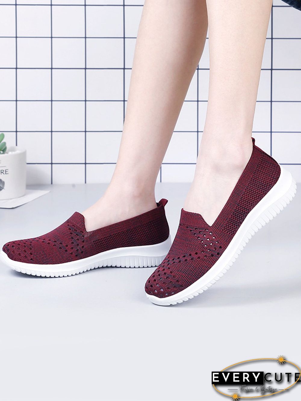 Lightweight Breathable Flyknit Mesh Casual Shoes Sneakers