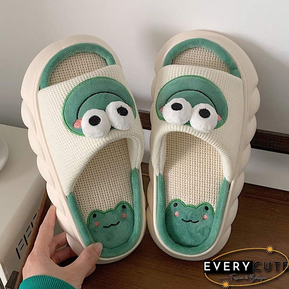 Cartoon Frog Casual Slippers