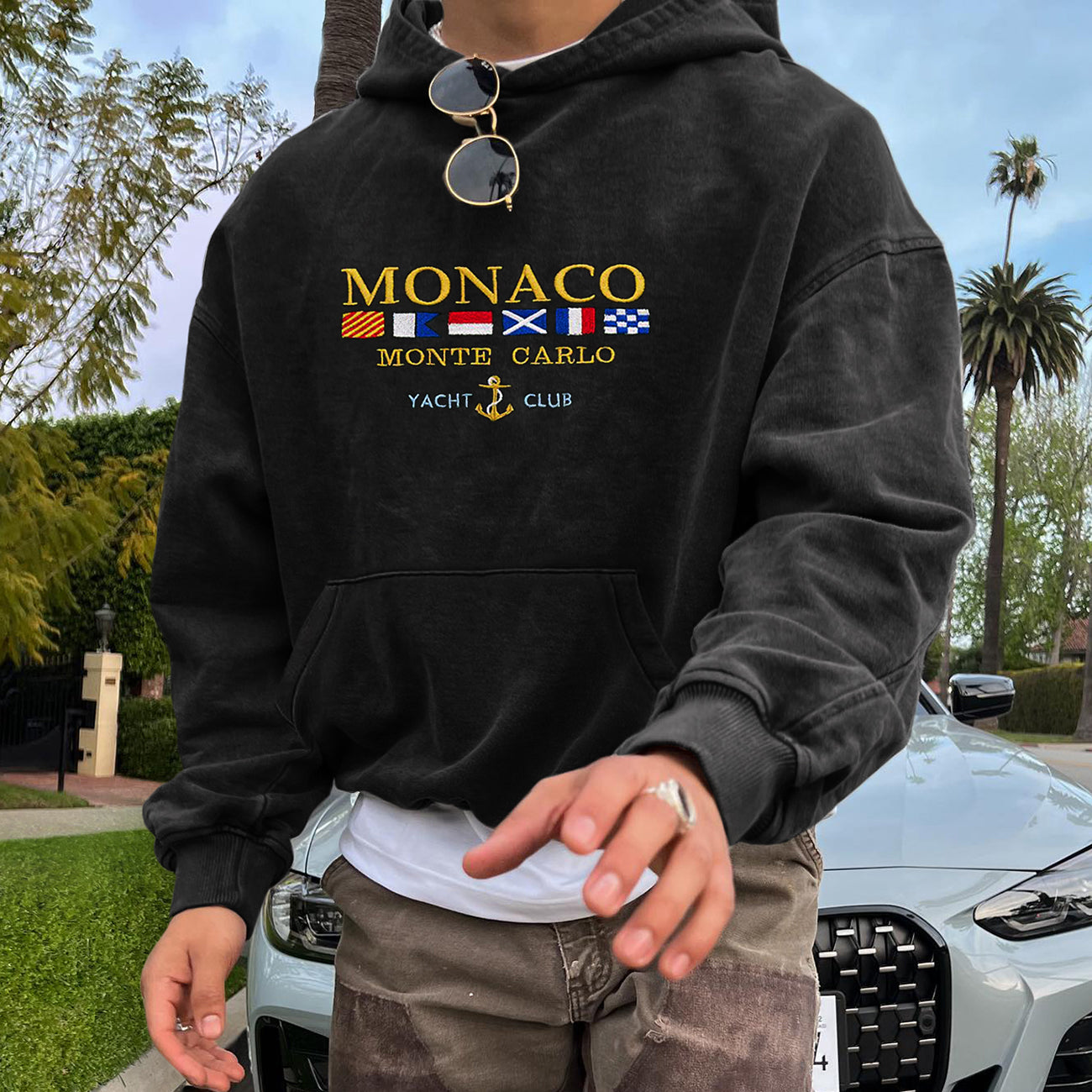 Vintage Unisex Monaco Monte Carlo Yacht Club Hoodie