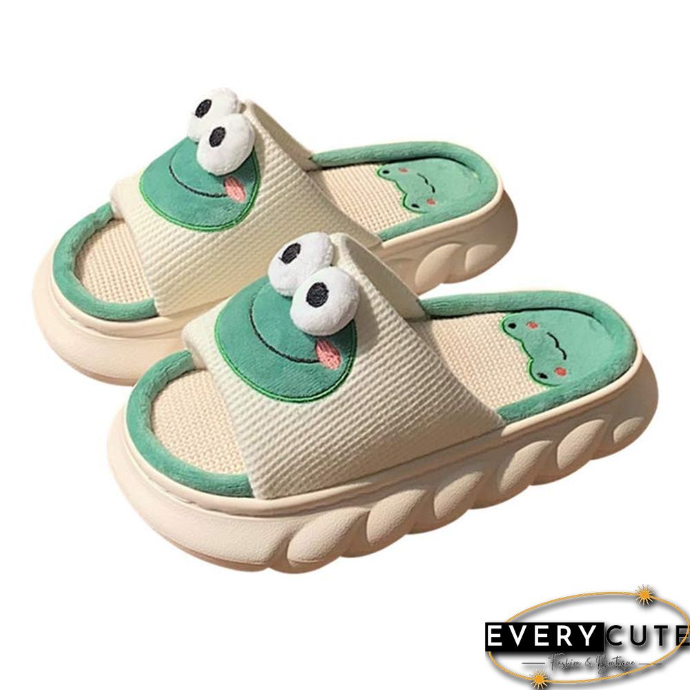 Cartoon Frog Casual Slippers