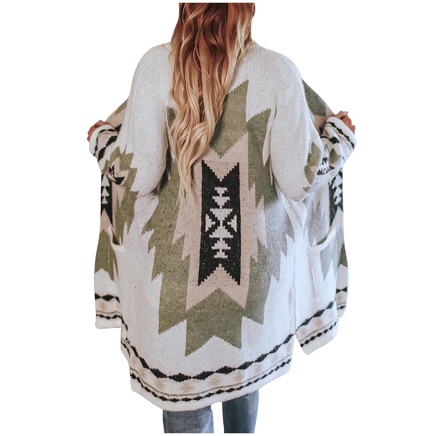 Women's Fashion Winter Vintage Tribal Cardigan Sweater Coat Blouse Casual retro print design ladies cardigan sweater