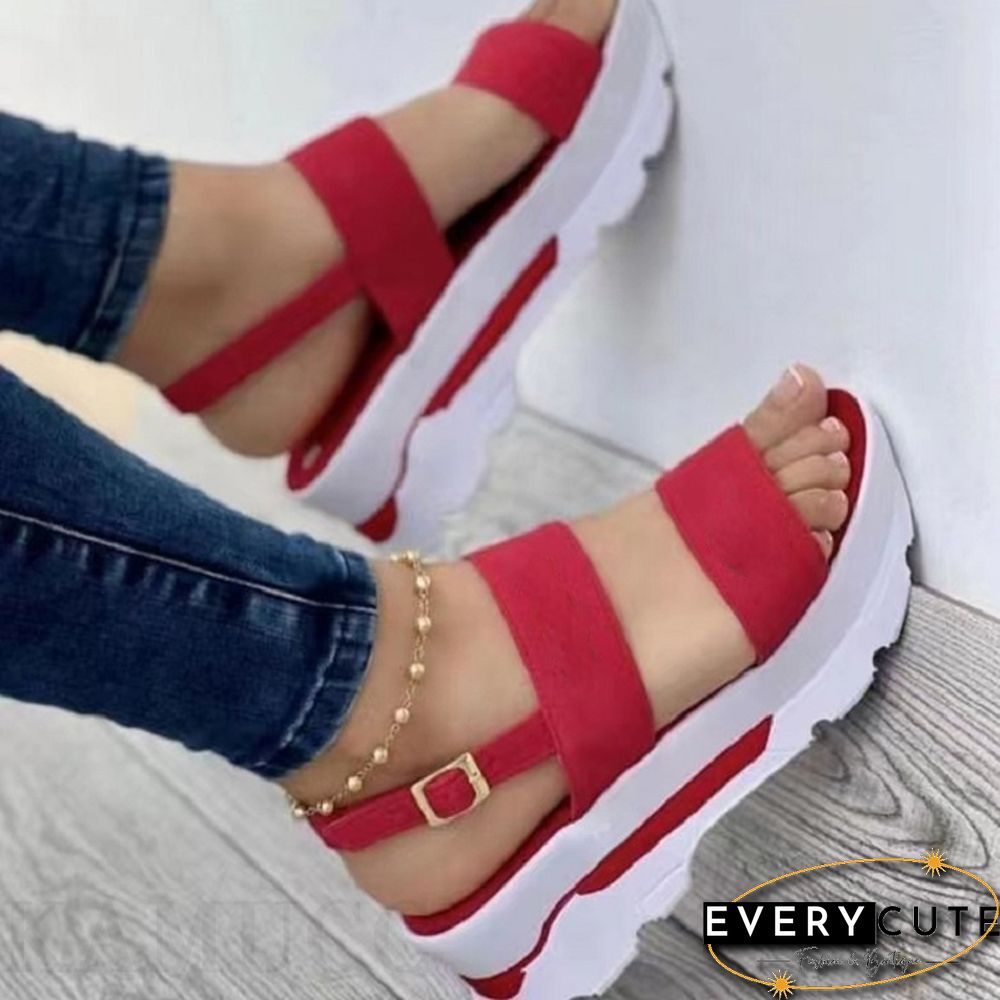 Women Sandals New Heels Woman Platform Wedges Shoes Ladies Summer Sandals Buckle Non-slip Beach Sandals Plus Size 35~43