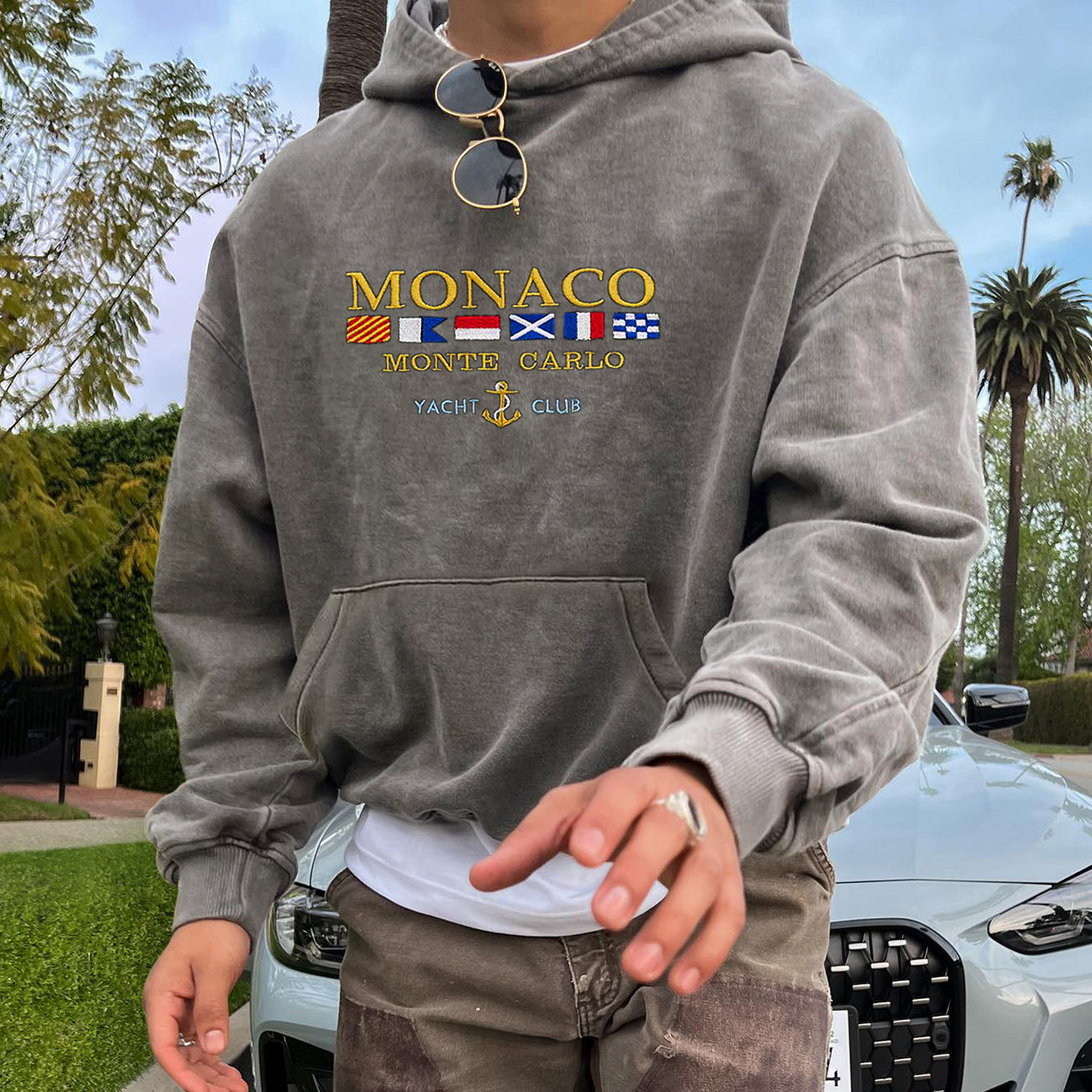 Vintage Unisex Monaco Monte Carlo Yacht Club Hoodie