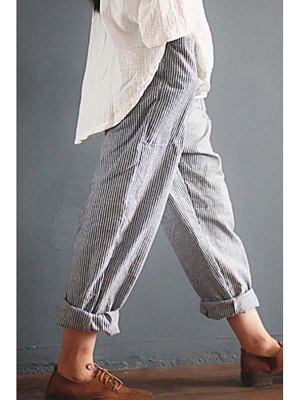 Loose Fitting Striped Pants