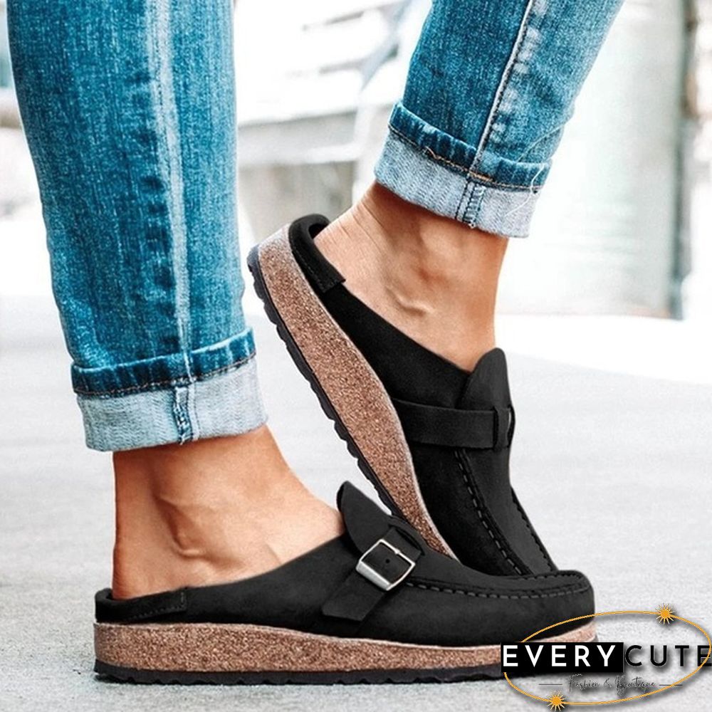 Summer Women Slippers Leather Wedges Shoes Ladies Platform Slippers Sandals Casual Slip on Sandals Beach Shoes with Female Platform Slippers Daily Comfortable Flip Flops Size 35-43