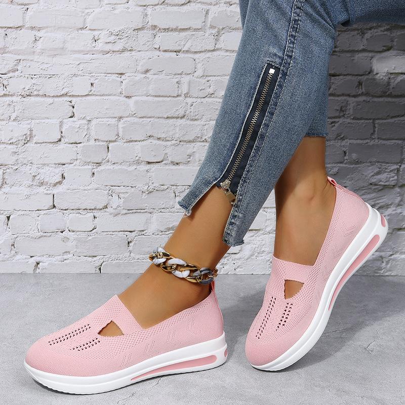 Women Knit Mesh Casual Slip On Comfort Flat Shoes