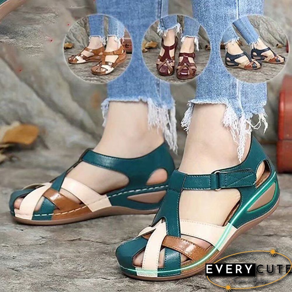 Women Sandals Mix Color Heels Sandals Summer Shoes Woman Gladiator Wedges Chaussures Femme Casual Chalas Mujer Platform Shoes