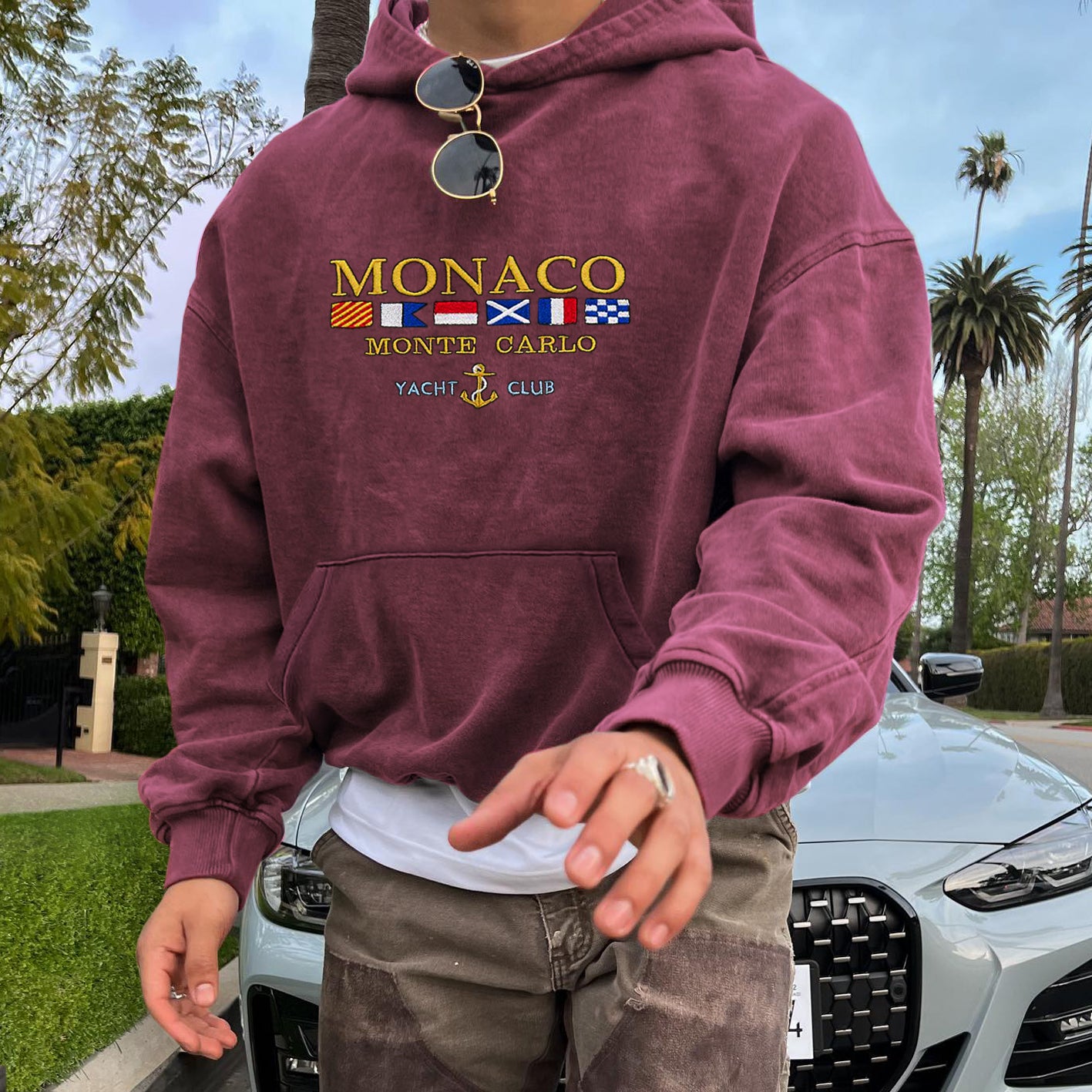 Vintage Unisex Monaco Monte Carlo Yacht Club Hoodie