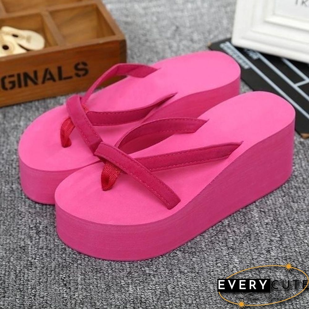 Women Casual Fashion Wedges Flip Flops Outdoor Slippers For Summer Platform Shoes