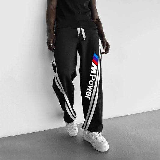 Men's Letter Racing Print Pants