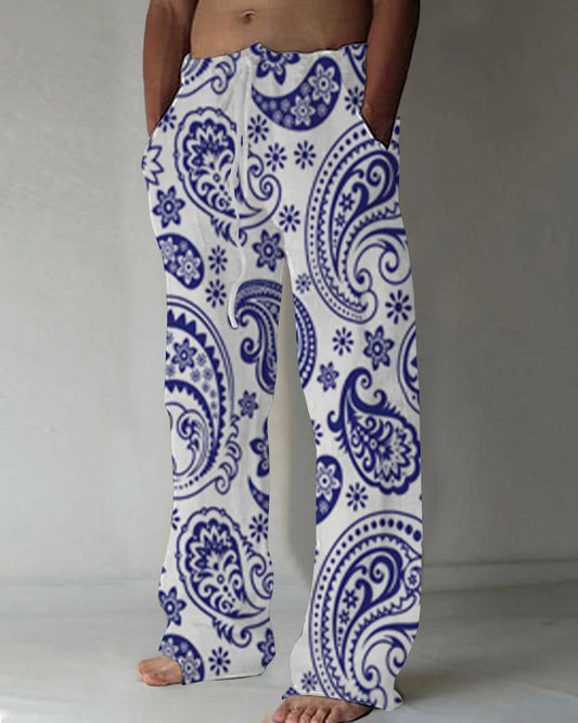 Men's Casual Outdoor Printed Cotton Pants c4a6