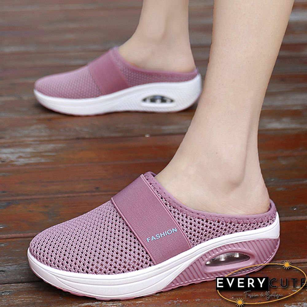 Women Sandals Fashion Wedges Platform Shoes Female Slides Slippers Breathable Mesh Lightweight Ladies Footwear