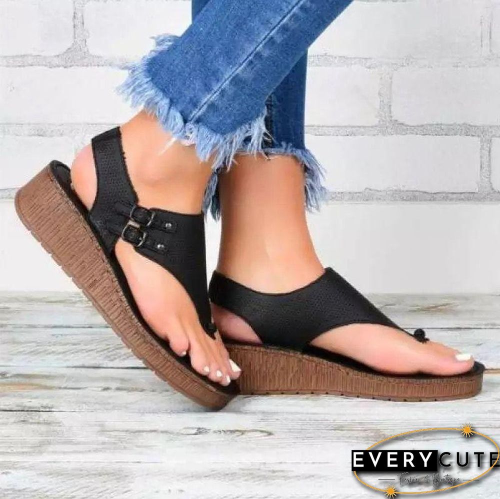 Casual Women Summer Buckle Platform Shoes