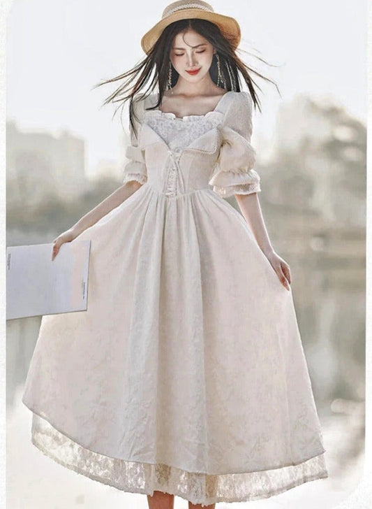 Angelic Daydream Vintage-Style White Princesscore Dress