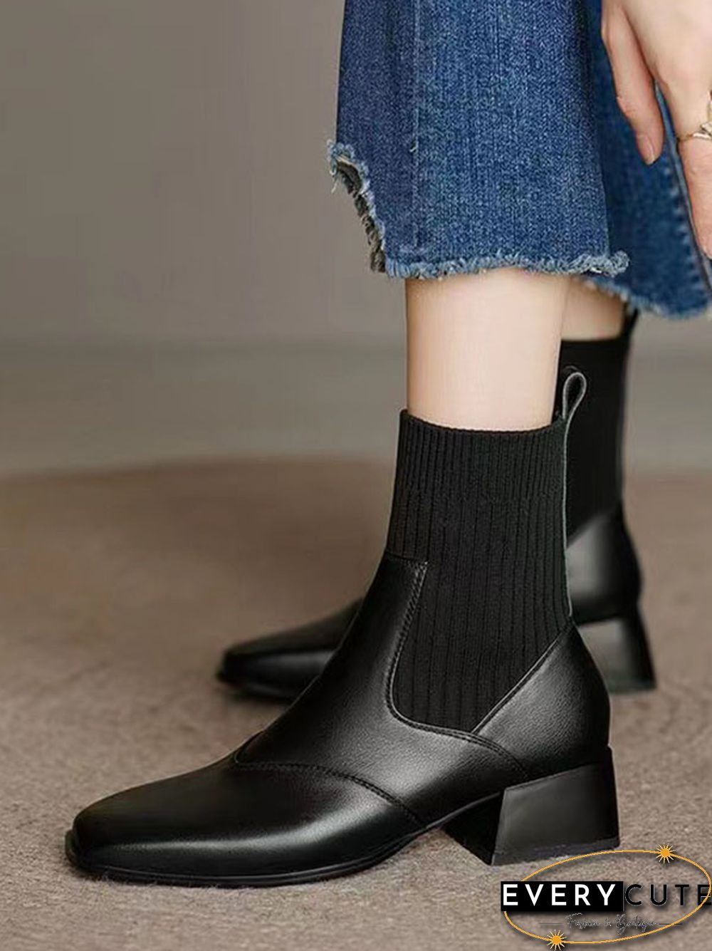 Solid Color Split-Joint Boots Chelsea Boots