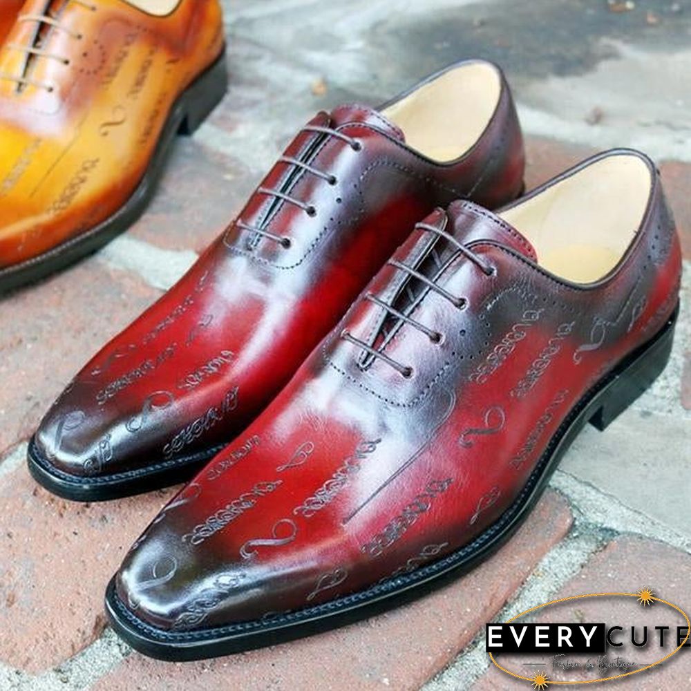 Special Symbol Carved Oxford Shoes