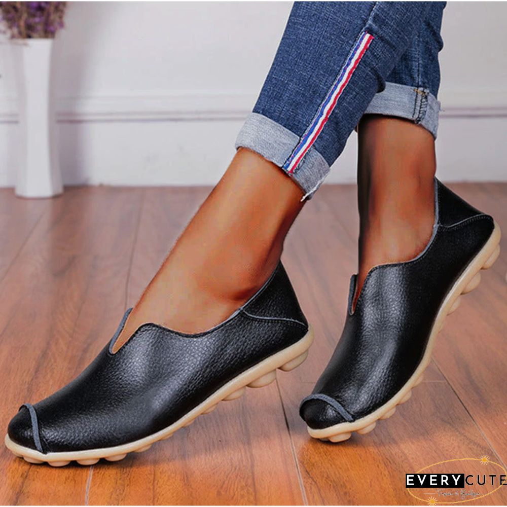 Owlkay Casual flat heel cow tendon low top shoes