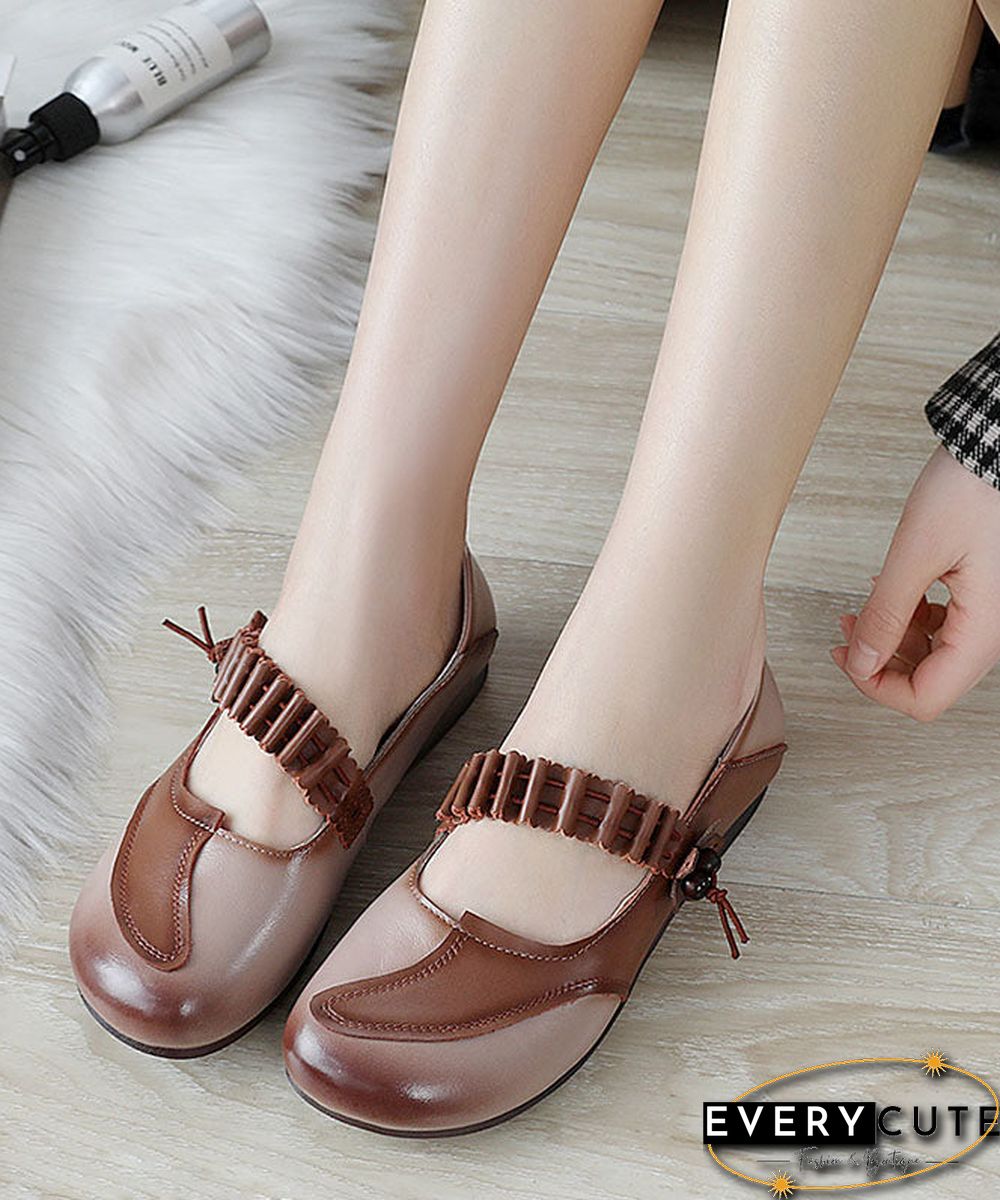 Comfy Black Buckle Strap Flat Feet Shoes Splicing Flat Shoes For Women