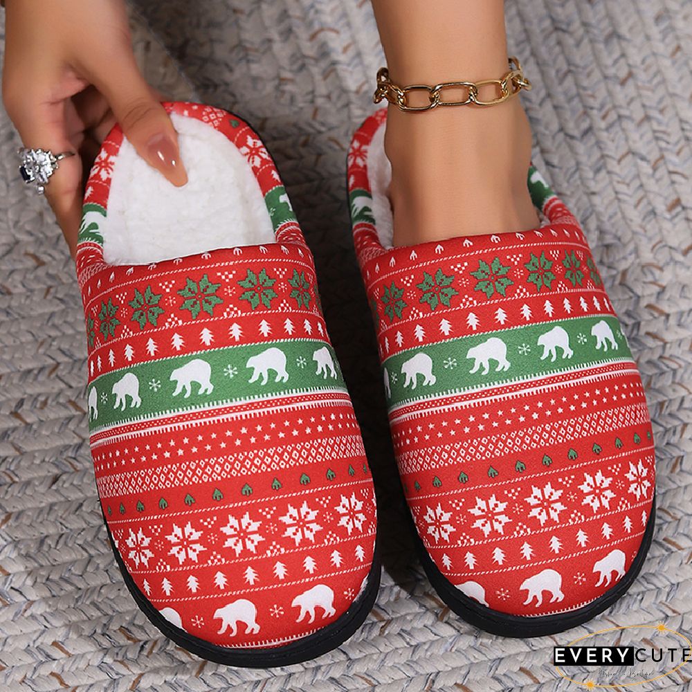 Casual Living Patchwork Printing Round Keep Warm Comfortable Shoes