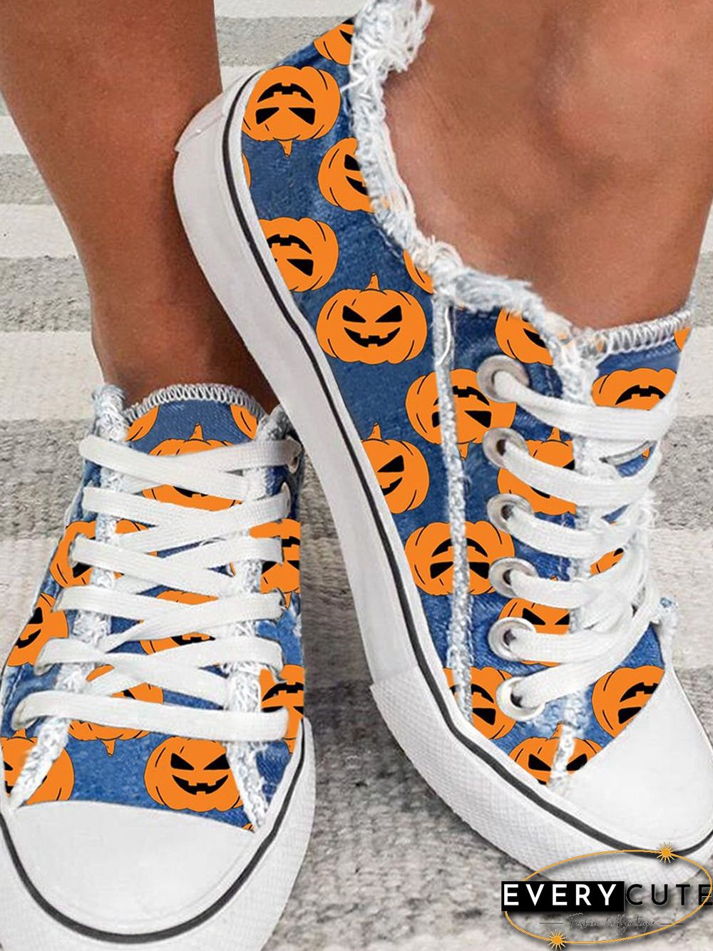 Halloween Pumpkin Pattern Canvas Shoes