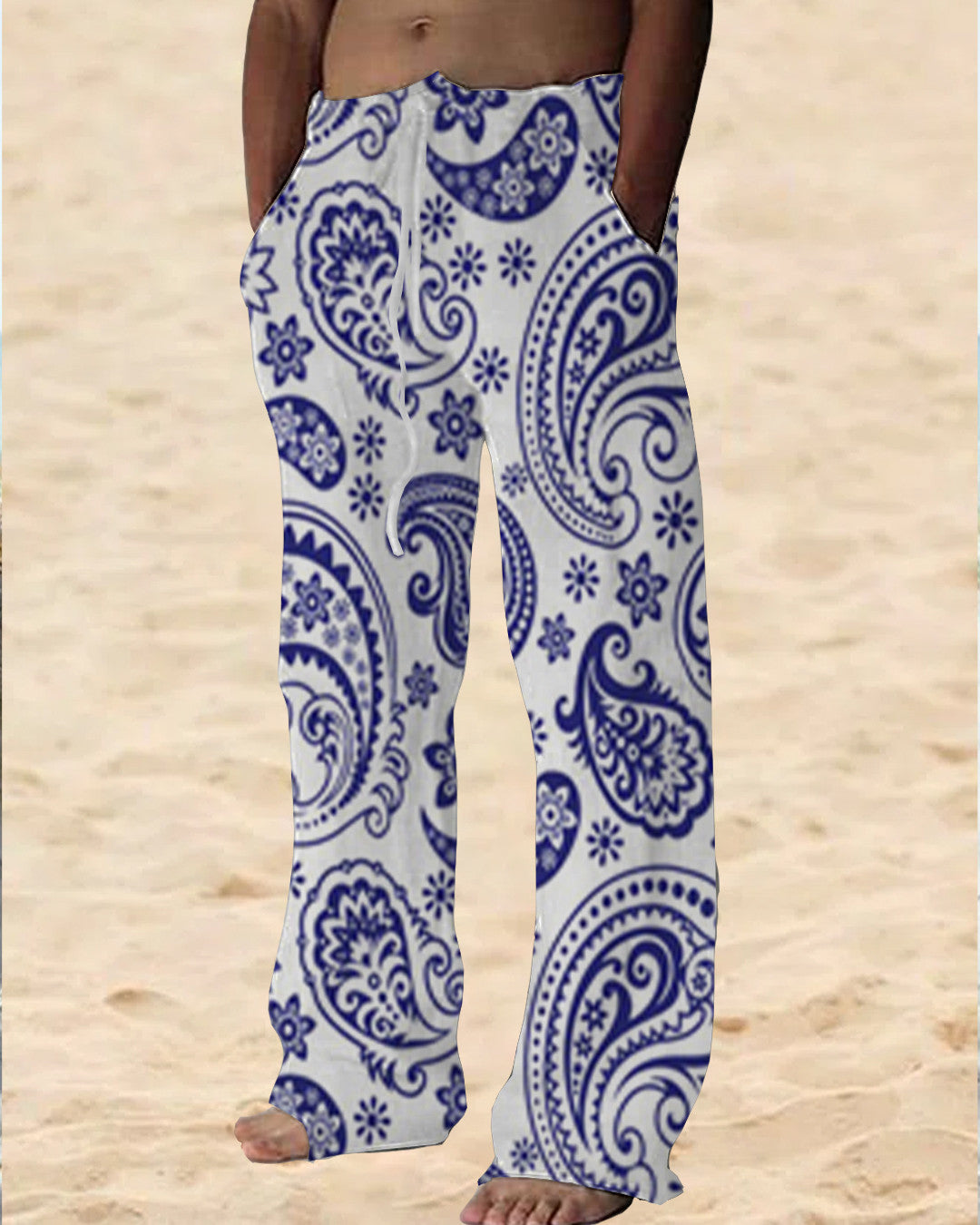 Men's Casual Outdoor Printed Cotton Pants c4a6