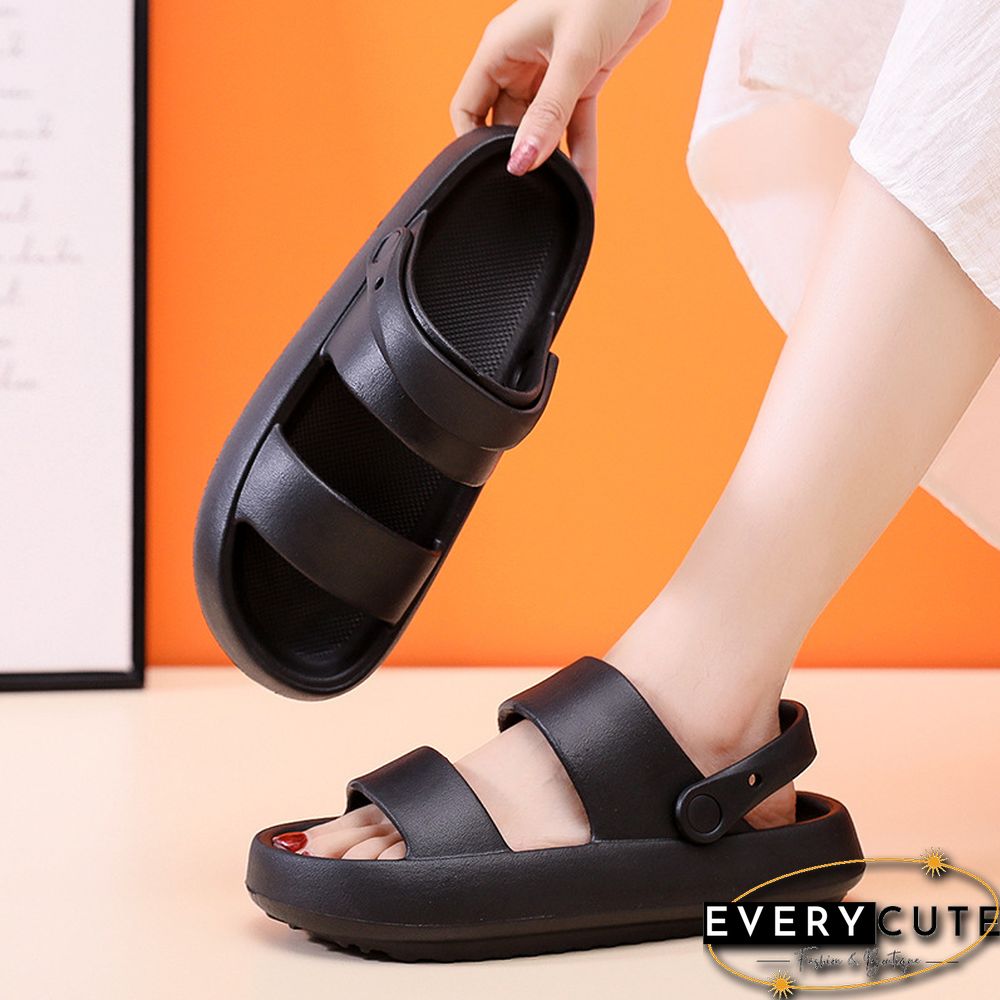 Summer Women Beach Platform Sandals Black Soft Sole EVA Slides Woman Fashion Non-slip Outdoor Slippers Female Comfortable Shoes