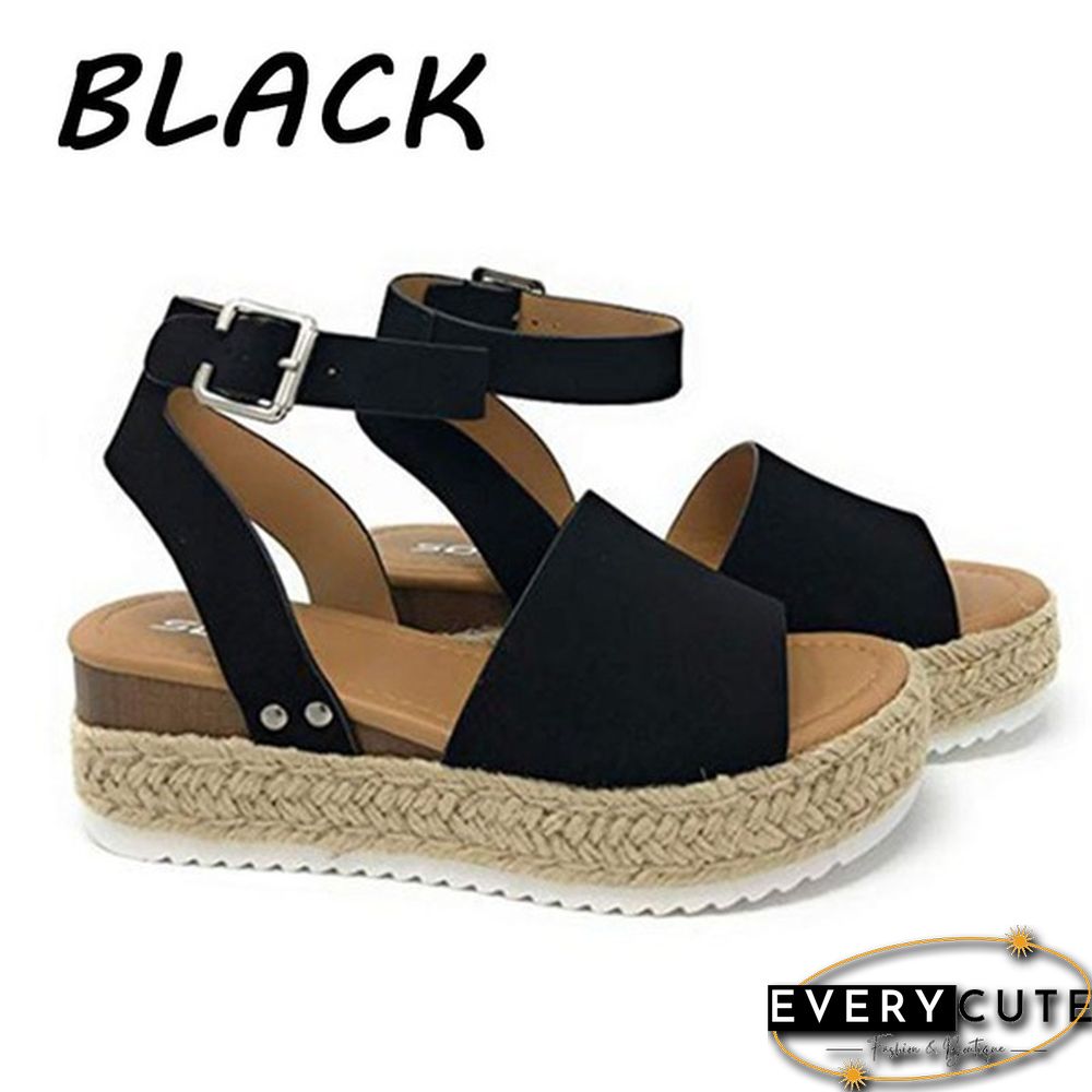 Women Fashion Casual Shoes Breathable Sandals Summer Ankle Strap Sandals Plus Size 35-43