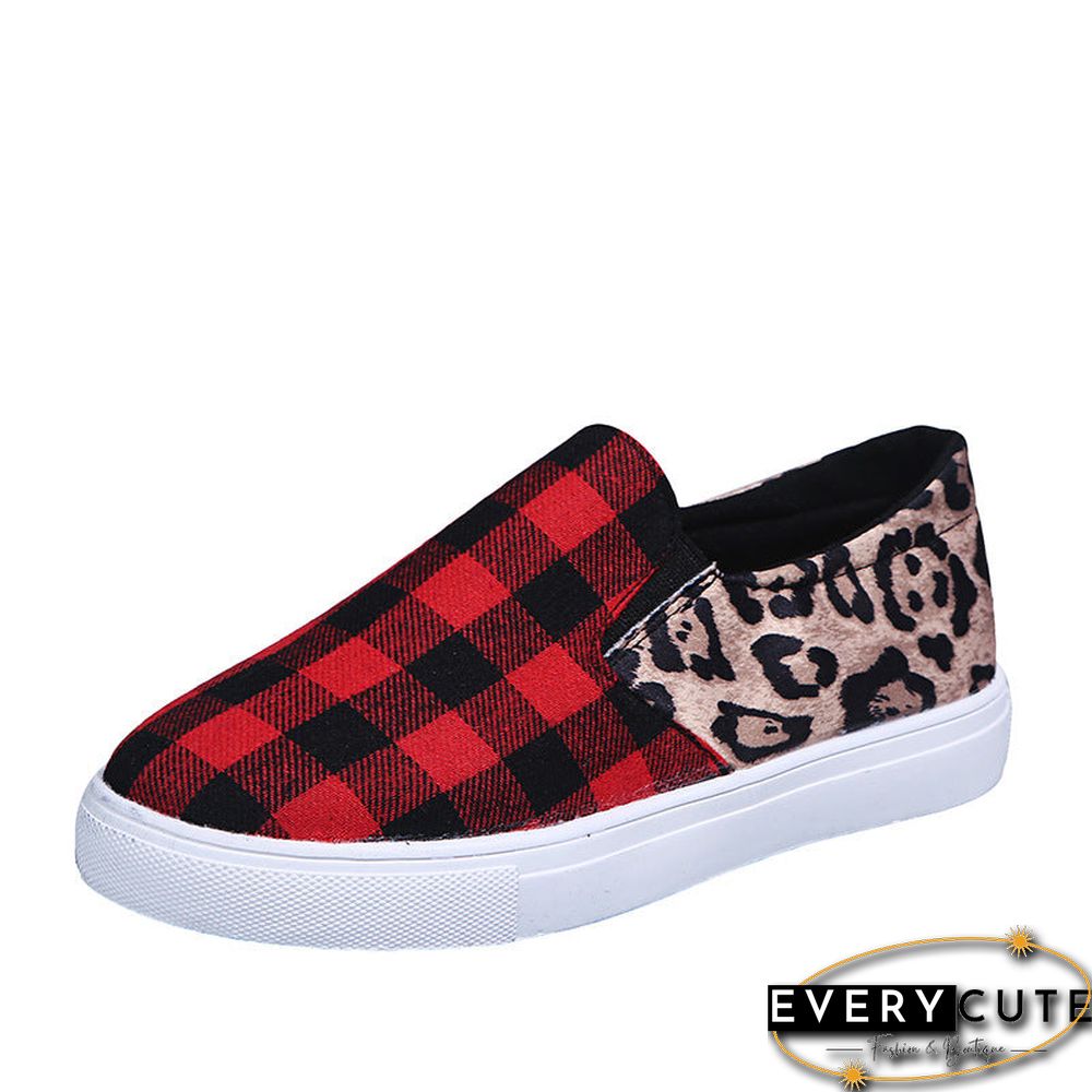 Casual Canvas Plaid Round Toe Shoes