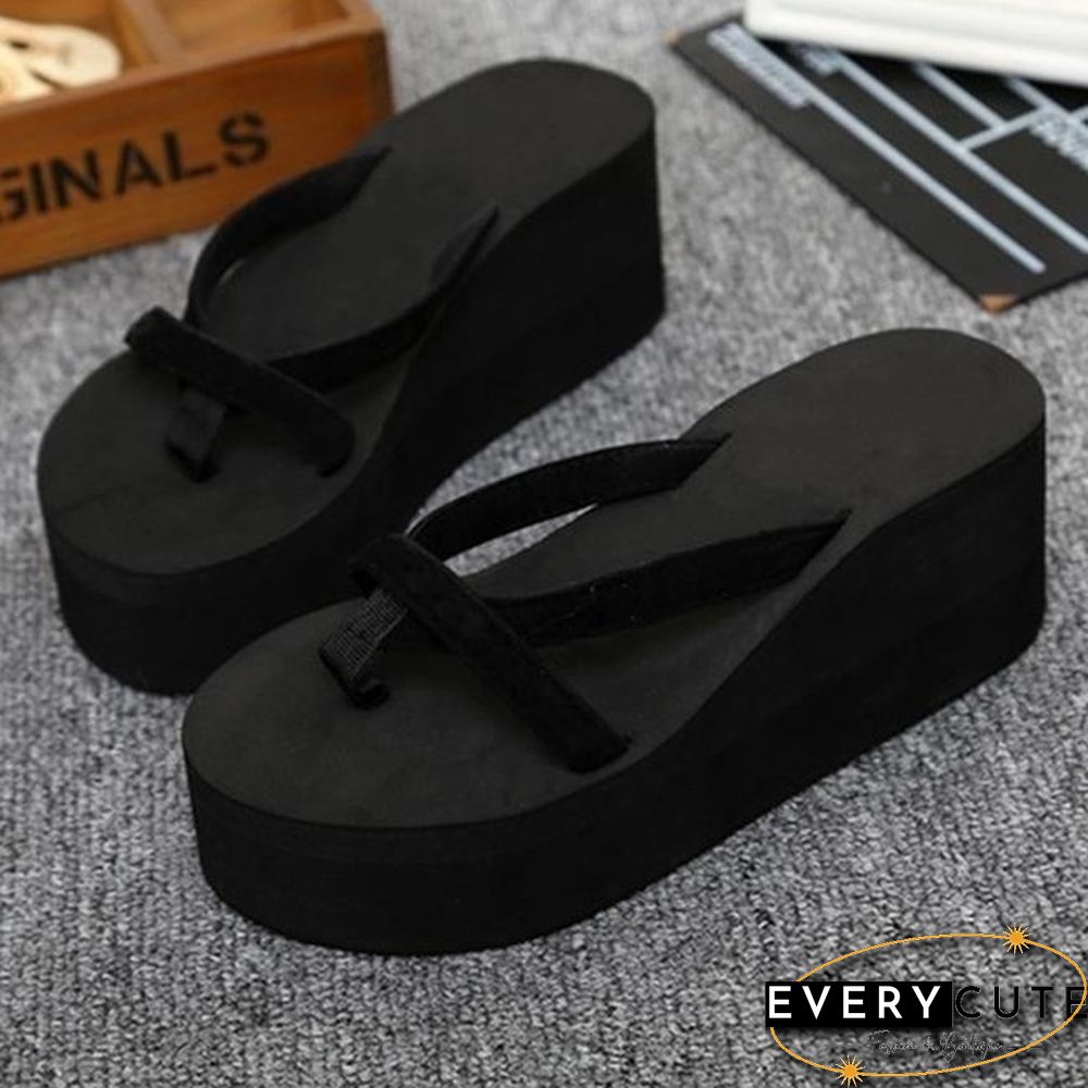 Women Casual Fashion Wedges Flip Flops Outdoor Slippers For Summer Platform Shoes