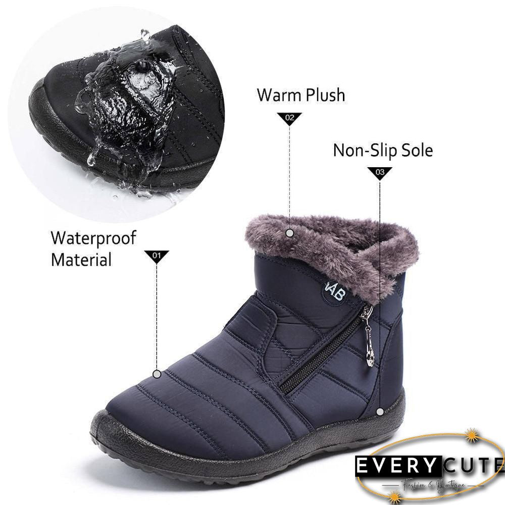 Winter Shoes Women Snow Boots Waterproof Plush Fur Ankle Woman For Boot Black Red Femmes Bottes Esbotas Invierno Botas De Mujer