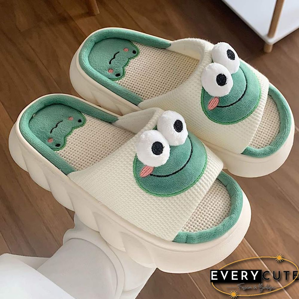 Cartoon Frog Casual Slippers