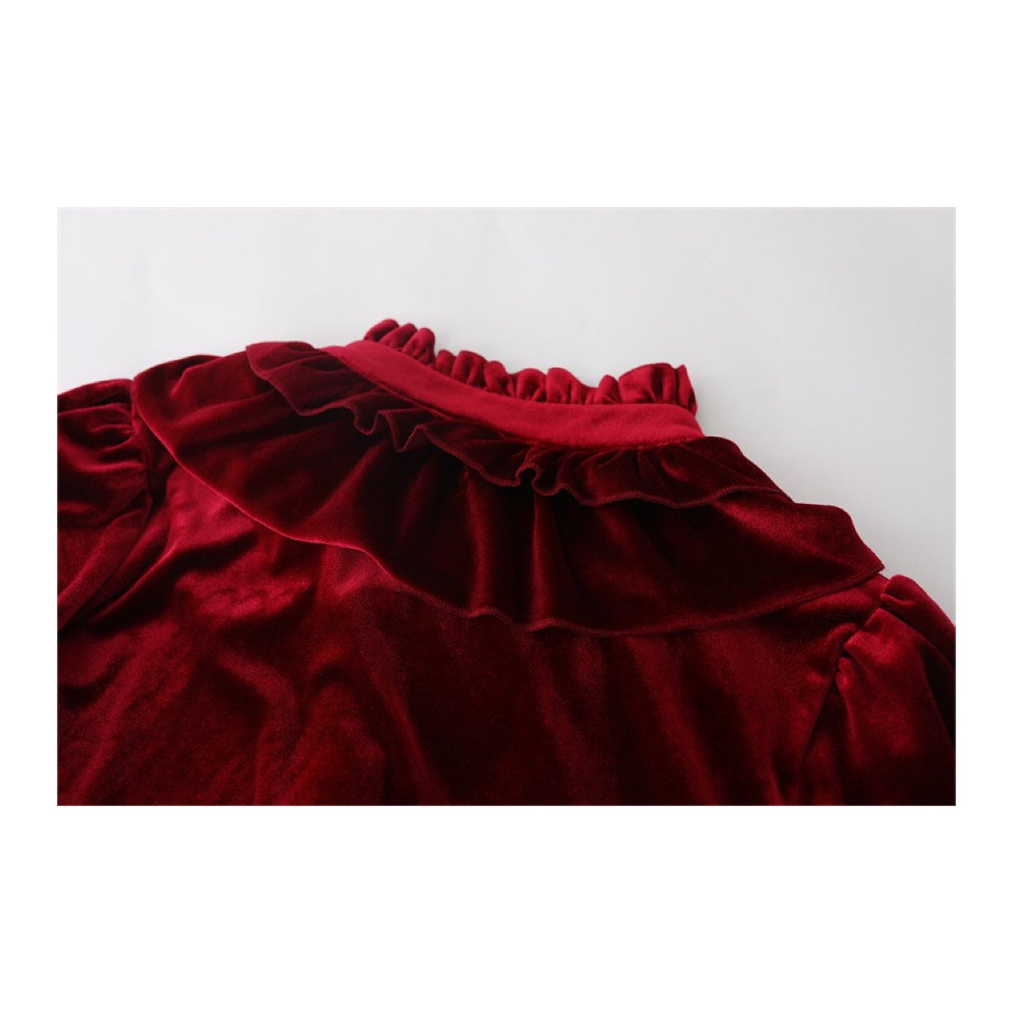 Ruby Victorian-Vintage-Academia Burgundy-Red Velvet Dress