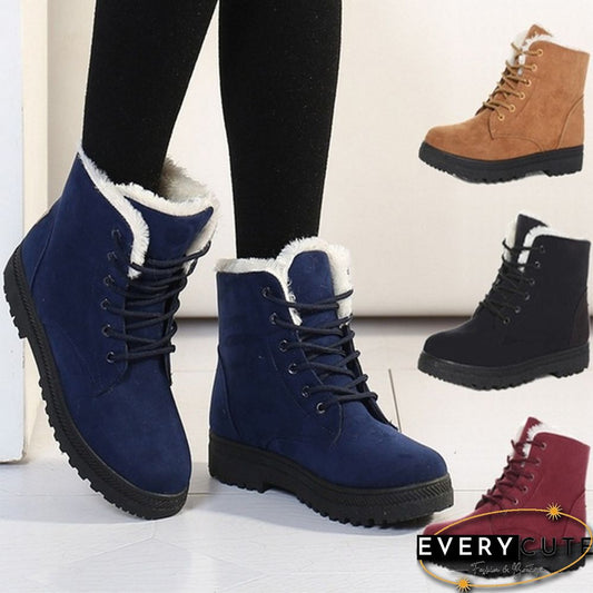 Ankle Snow Boots Stylish Winter Shoes High-top Boots British Style