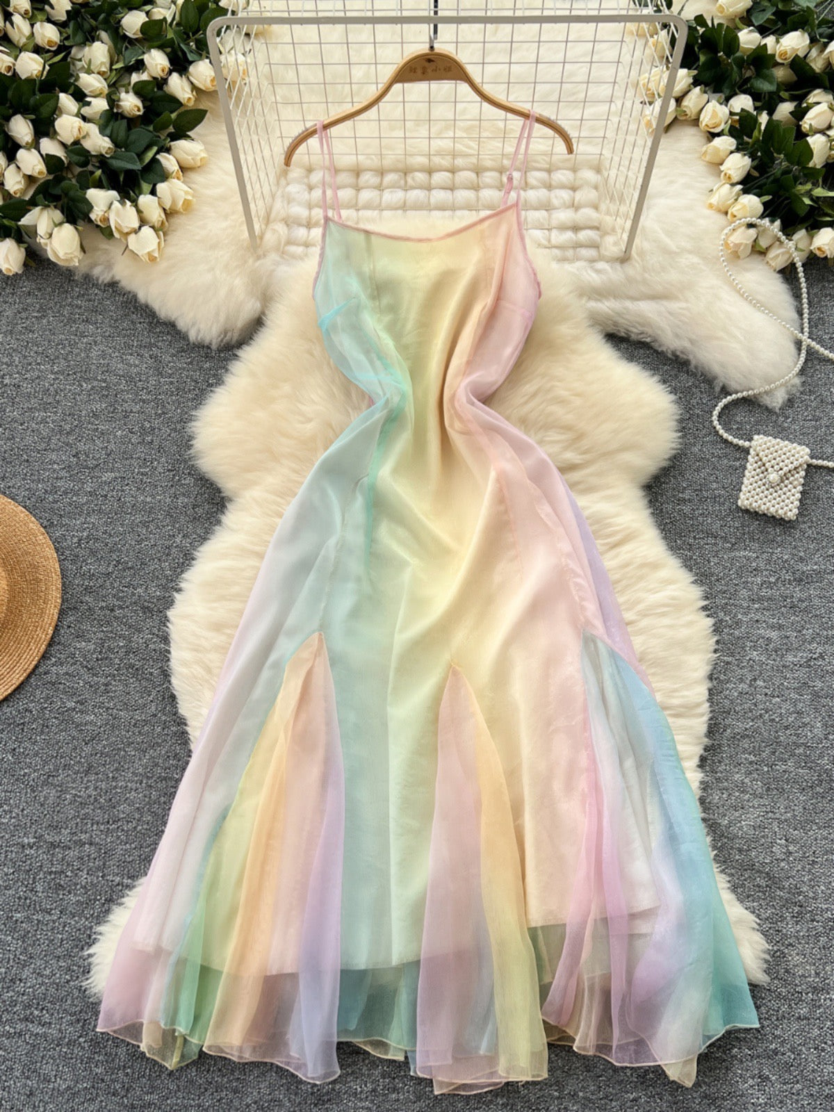 Fantasia Pastel Aesthetic Rainbow Fairy Dress