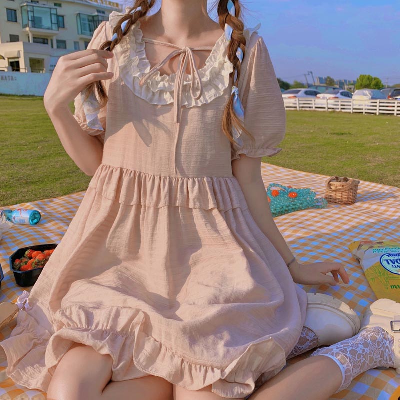 Bonnie Pastel Pink Oversized Kawaii Aesthetic Dress