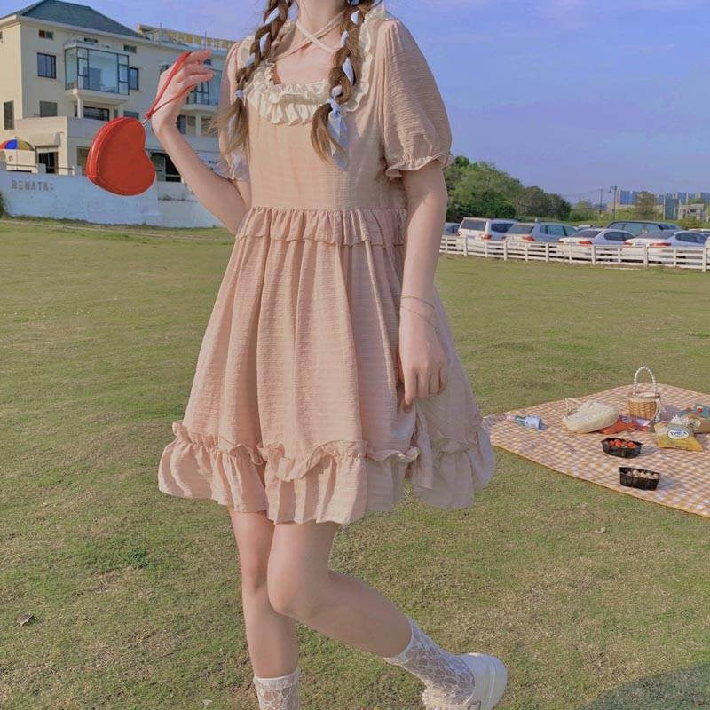 Bonnie Pastel Pink Oversized Kawaii Aesthetic Dress