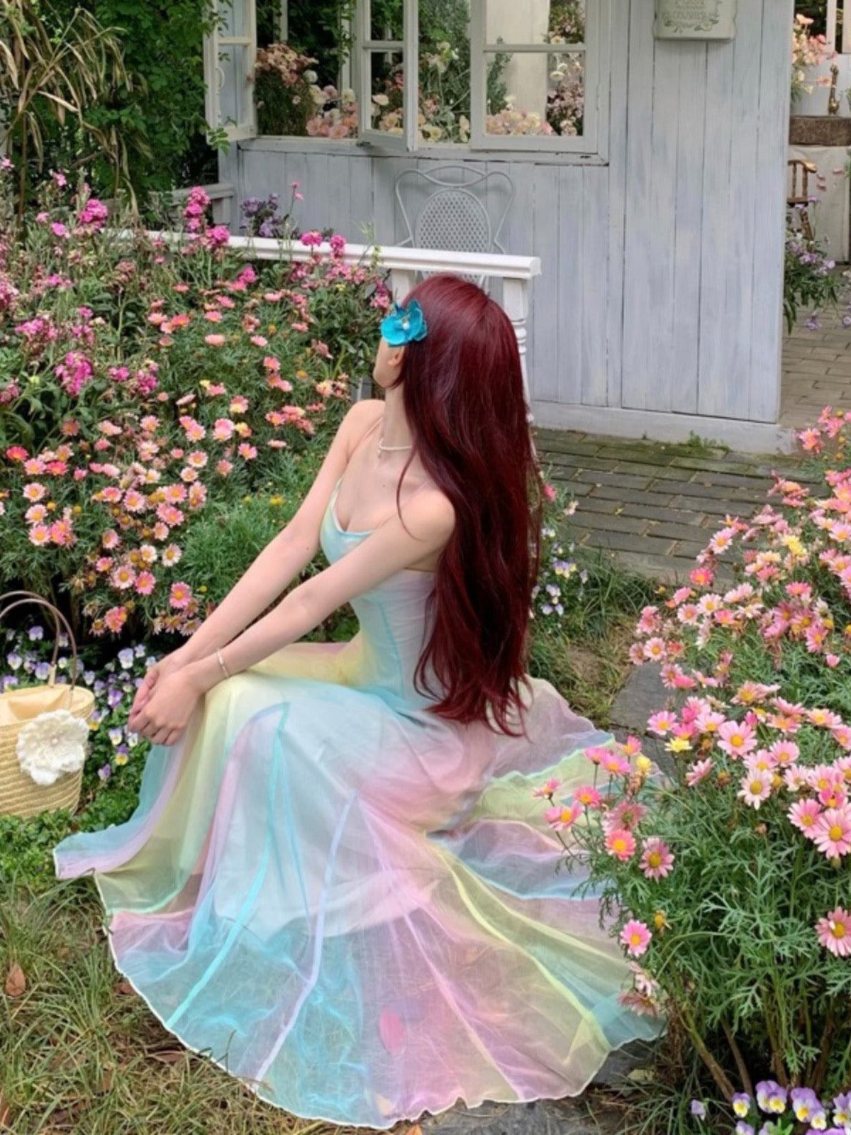 Fantasia Pastel Aesthetic Rainbow Fairy Dress