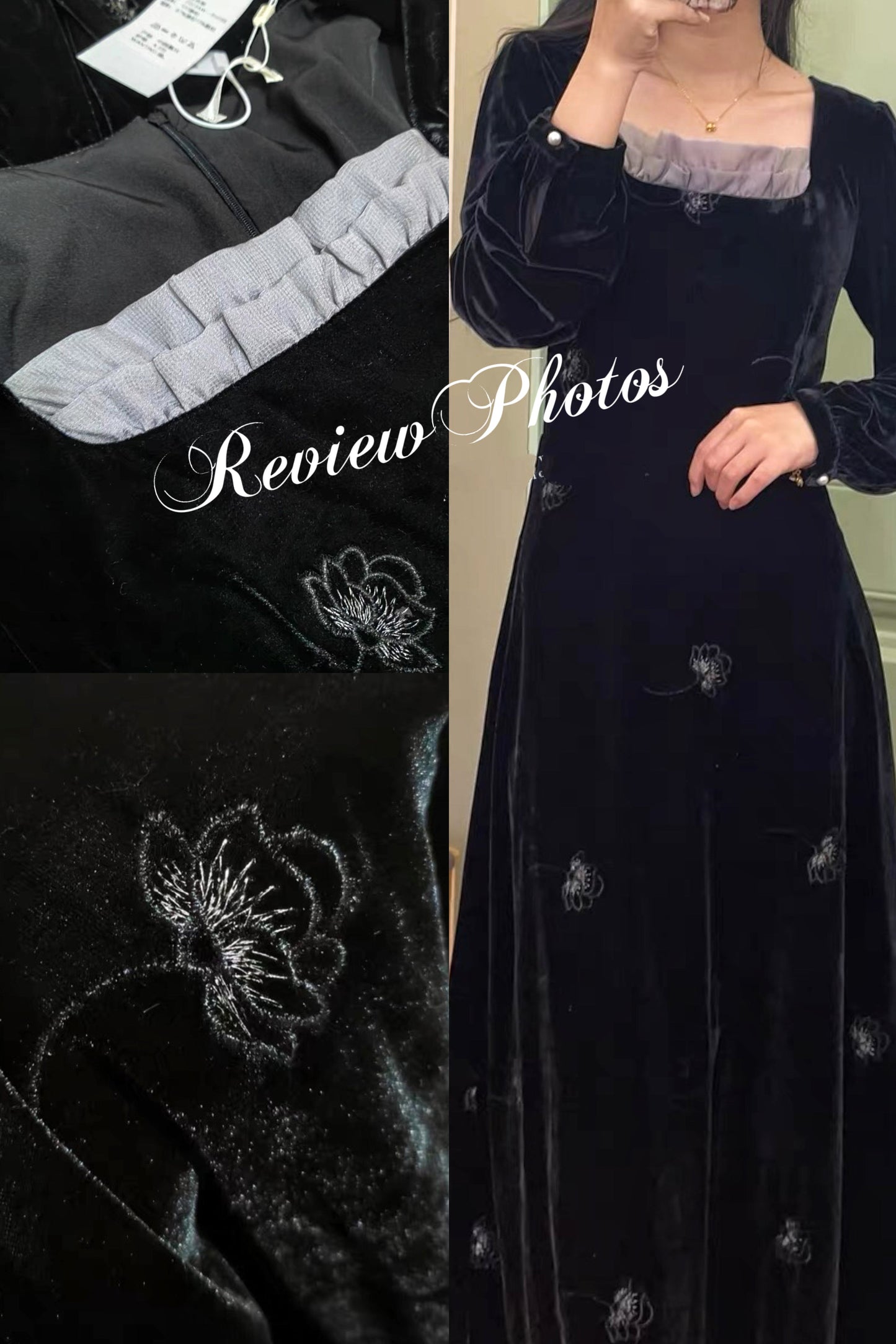 Nocturnal Flower Dark Aesthetic Velvet Dress