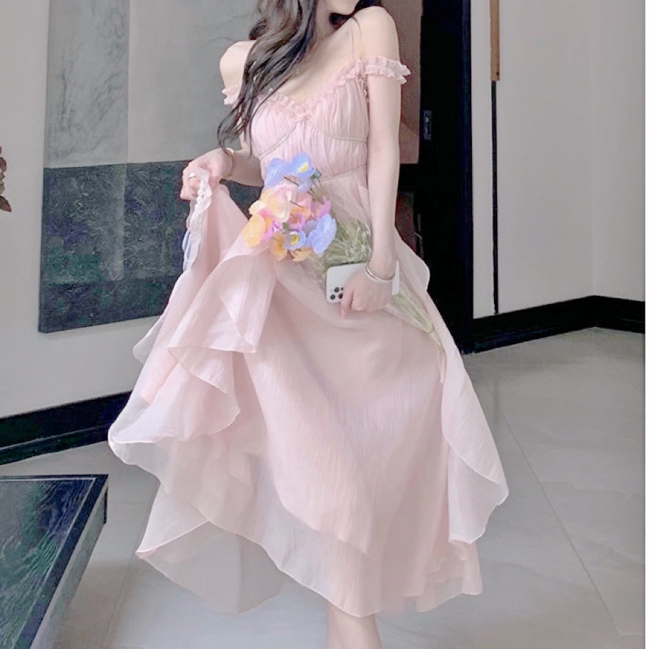 Calla Pastel Pink Soft Girl Aesthetic Fairy Dress