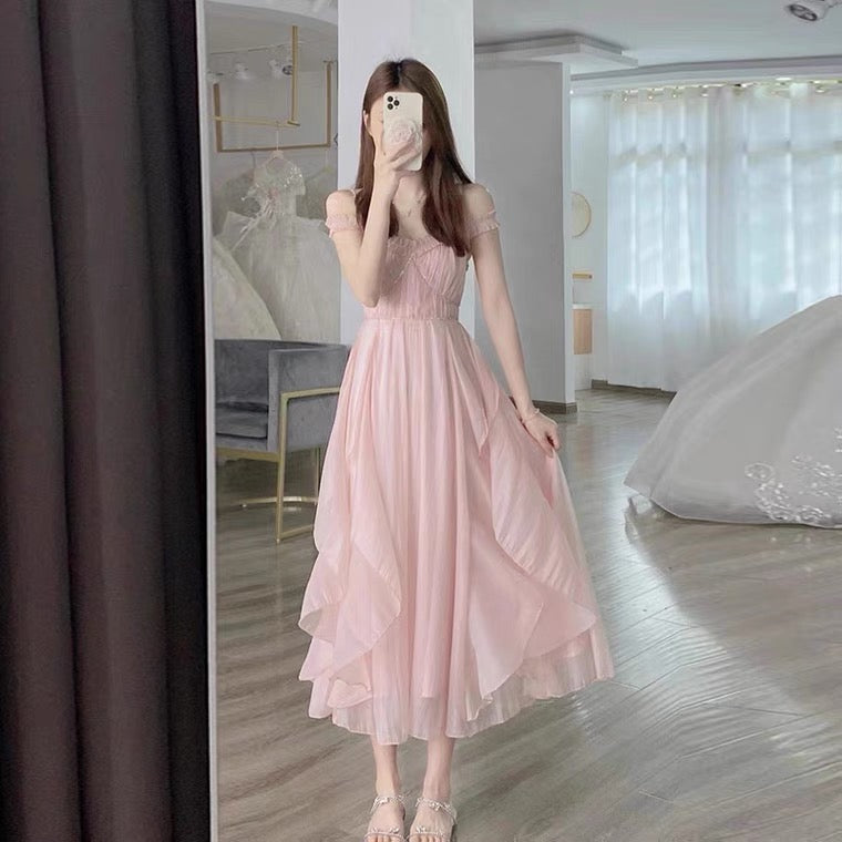 Calla Pastel Pink Soft Girl Aesthetic Fairy Dress