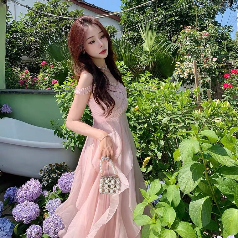 Calla Pastel Pink Soft Girl Aesthetic Fairy Dress