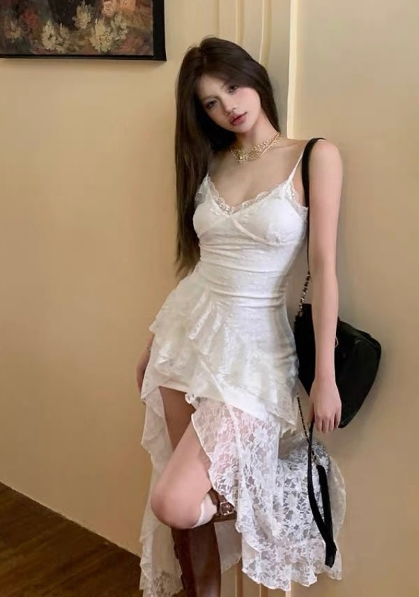 Daisy Wings White Lace Fairycore Coquette Dress